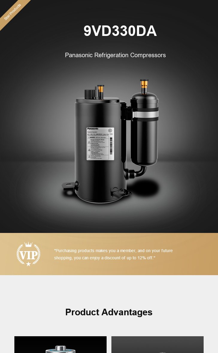 Panasonic Compressor 9VD330DA, technical parameters pdf, structure diagram